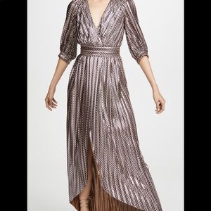 Ba&sh Pacey Dress in Purple & Gold. Size M.